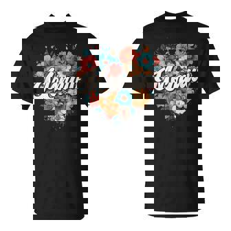 Memaw Floral Heart Flower Mother's Day Vintage Retro T-Shirt | Mazezy