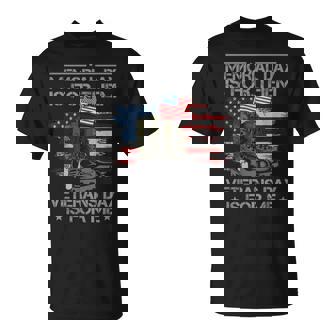 Memorial Day Is For Them Veteran's Day Is For Me Usa Flag T-Shirt | Mazezy