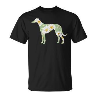 Mère Whippet En Forme De Marguerite Avecilhouette Florale T-Shirt - Cadeauxyz