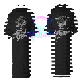 Miami – Palmen –Aperwaveynthwave 80Er Jahretil Retro T-Shirt - Geschenkecke