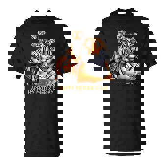 Mom And Baby Tiger Happy Mama Wife Grandma Women T-Shirt - Monsterry