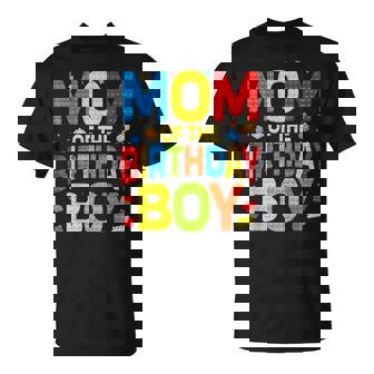 Mom Of The Birthday Boy Building Block Birthday Party T-Shirt - Thegiftio UK