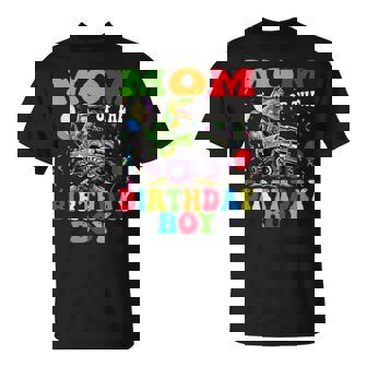 Mom Of The Birthday Boy Dinosaur Monster Truck T-Shirt - Thegiftio