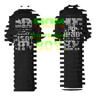 Mom Of The Birthday Boy Matching Pixel Family Bday T-Shirt - Thegiftio UK