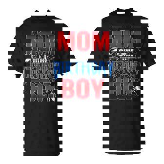 Mom Of The Birthday Boy Spider Web Birthday Party Matching T-Shirt - Seseable