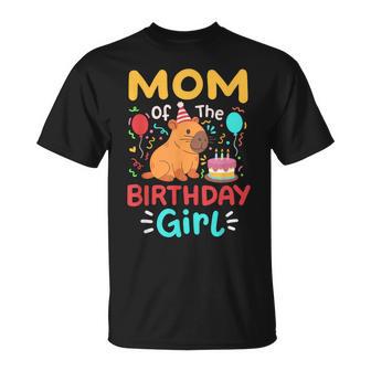 Mom Of The Birthday Girl Cute Capybara Bday Family Matching T-Shirt - Thegiftio