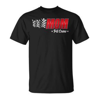 Mom Pit Crew Race Car Birthday Family Racing Adult Women T-Shirt - Thegiftio UK
