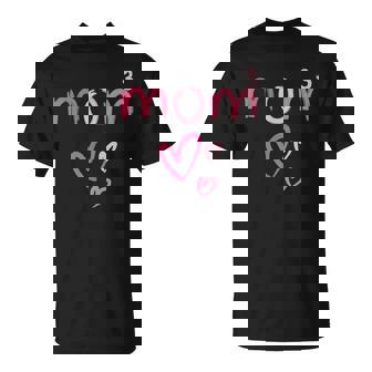 Mom3 Heart Mother Of Three Mama Of 3 T-Shirt | Mazezy
