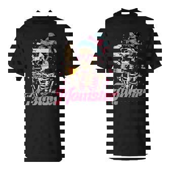 Momster Skeleton Woman Coffee Halloween Mom Mama Women T-Shirt | Seseable UK