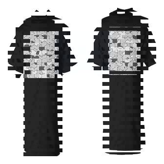 Monotone Aperiodic モノタイルカラー グレータイルパターン Tシャツ - Kawaiitshirt