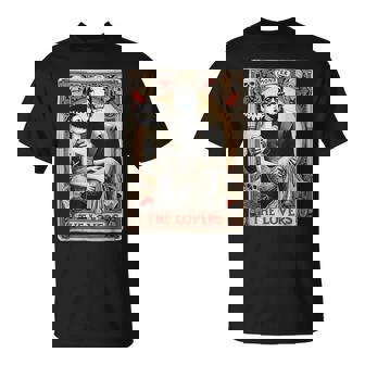 The Monster Frankenstein And Bride The Lovers Tarot Card T-Shirt - Seseable