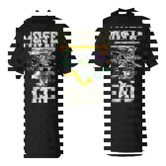 Monster Truck Dad Family Birthday Party Father's Day T-Shirt | Mazezy