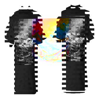 Montañas Abstracto Colorido Pintura Naturaleza Arte Montañas Camiseta unisex - Regaloses