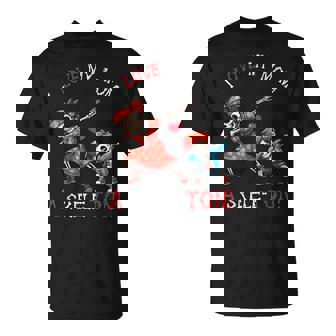 Mother And Son Dabbing Together I Love My Mom A Skeleton T-Shirt - Monsterry