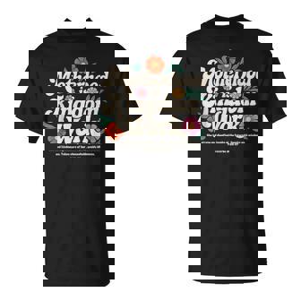 Motherhood Is Kingdom Work Mama Floral Vintage T-Shirt - Monsterry