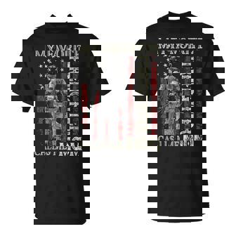 Mother's Day My Favorite Firefighter Calls Me Mom Us Flag T-Shirt - Monsterry