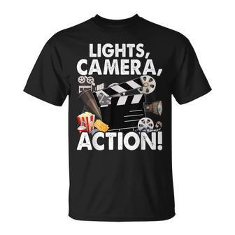 Movie Director Producer Filmmaker Film Lights Camera Action T-Shirt - Thegiftio UK