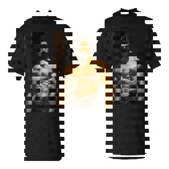 Muscle Man Bodybuilder Gay Daddy Classic Oil Paintingtyle Tシャツ - Kawaiitshirt