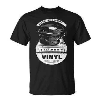 Music Is My Universe レトロなビニールレコードでサウンドを感じる Tシャツ - Kawaiitshirt