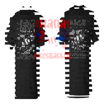 Nana Of The Little Firecracker 4Th Of July Expecting Baby T-Shirt - Monsterry