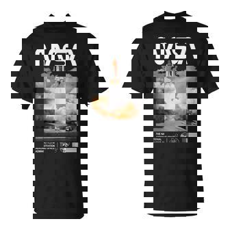 Nasa スペースシャトル打ち上げカラーの黒と白のワームロゴ Tシャツ - Kawaiitshirt