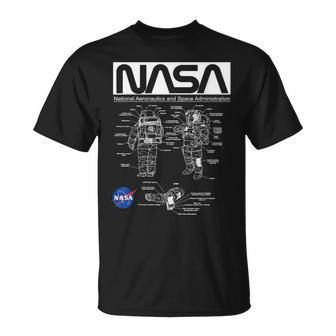 Nasa宇宙飛行士服の概略図 Tシャツ - Kawaiitshirt