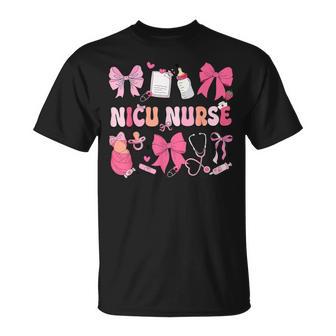 Nicu Nurse Coquette Bow Nurse Day Nurse Week 2025 T-Shirt - Thegiftio UK