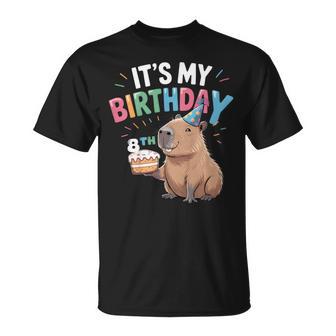 Niños Fiesta Temática De Cumpleaños De 8 Años De Capibara 8 Años Camiseta unisex - Regaloses