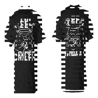 Nivel 1 Completo Primer Aniversario De Boda Marido Y Esposa Camiseta unisex - Regaloses