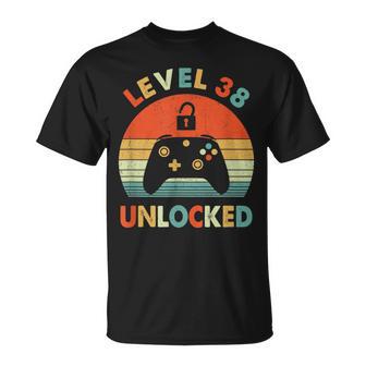 Nivel 38 Desbloqueado Juego Divertido Para Jugadores De Cumpleaños Número 38 Camiseta unisex - Regaloses