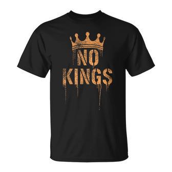 No Kings Anti-Establishment Grunge Political T-Shirt | Mazezy