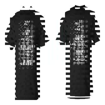 No One Owes You Shit Work Harder Distressed American Flag T-Shirt - Monsterry