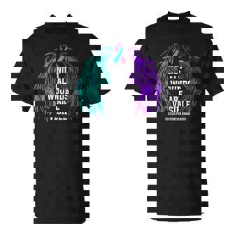 Not All Wounds Are Visible Teal Purple Ribbon Mental Health T-Shirt - Thegiftio