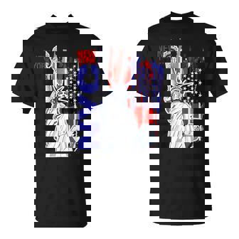Nyc ニューヨーク市自由の女神 アメリカ国旗 Tシャツ - Kawaiitshirt