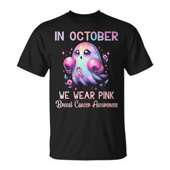 In October We Wear Pink Breast Cancer Awareness Women T-Shirt - Thegiftio UK