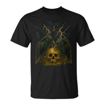 Odins Raben Hugin & Munin Mythologie Walhalla Odin Wikinger T-Shirt - Geschenkecke