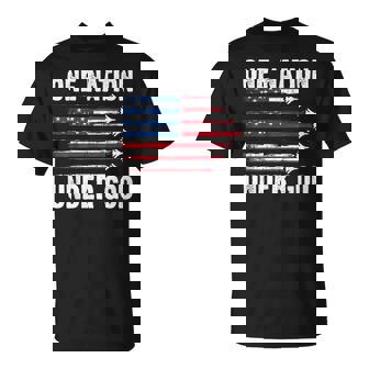 One Nation Under God American Flag 4Th Of July Fighter Jet T-Shirt - Monsterry