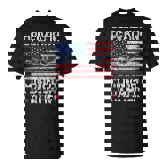 Operation Midnight Hammer B-2 Stealth Bomber Jet Usa Flag T-Shirt | Mazezy