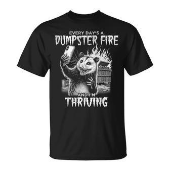 Opossum Every Day's Dumpster Fire Meme Possum Graphic T-Shirt - Thegiftio UK