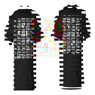 Países Banderas Niñas Mapas Del Mundo Niños Mapas Del Mundo Niños Camiseta unisex - Regaloses