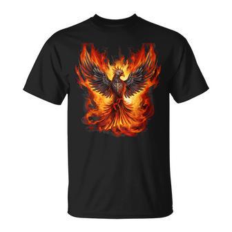 Pájaro Fénix Fuego Rejuvenecimiento Pájaro Mítico Renacido Camiseta unisex - Regaloses