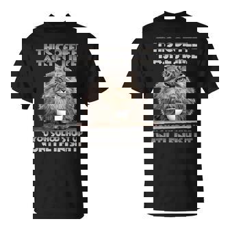 Pallas Cat T コーヒー愛好家のための朝の不満 マヌルネコ Tシャツ - Kawaiitshirt