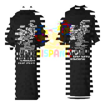 Hispanic Heritage Month Cute Girls Latino Countries Flags T-Shirt - Monsterry