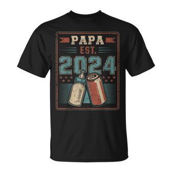 Papa Est 2024 初めてのパパ 父の日 新しい父親の父性 Tシャツ - Kawaiitshirt