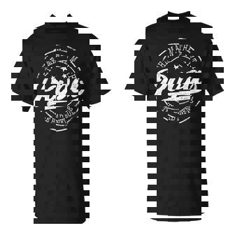 Papa The Man The Myth The Bad Influence Emblem T-Shirt - Monsterry
