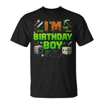 Party Video Gamer Pixel Number I'm The Birthday Boy Bday T-Shirt - Thegiftio UK
