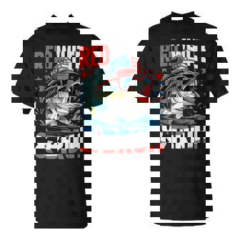 Patriotic 4Th Of July Boys Fishing Red White And Bruh T-Shirt - Monsterry