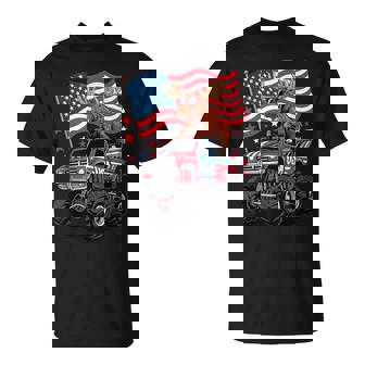 Patriotic 4Th Of July Usa Moose On A Truck T-Shirt - Thegiftio UK