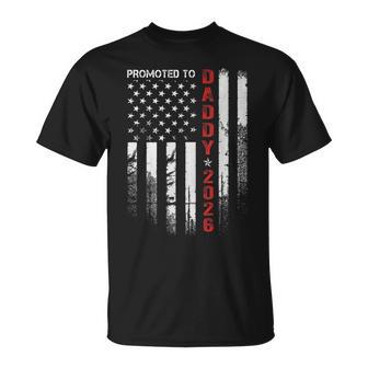 Patriotic Dad 2026 Promoted To Daddy Est 2026 New Dad 2026 T-Shirt - Thegiftio