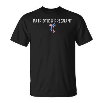 Patriotic And Pregnant 4Th Of JulyCoquette Bow Pregnancy T-Shirt - Thegiftio UK